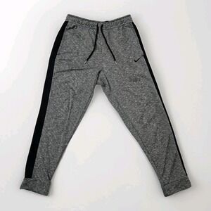Nike Dri Fit Sweatpants MENS Size M Heather Gray black pockets Joggers Sport Gym